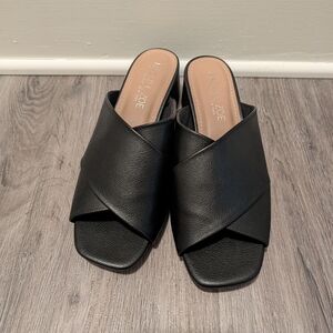 Rachel Zoe Black Leather Mules